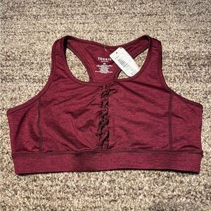 Torrid Lace-Up Maroon Sports Bra -Size 00/XL